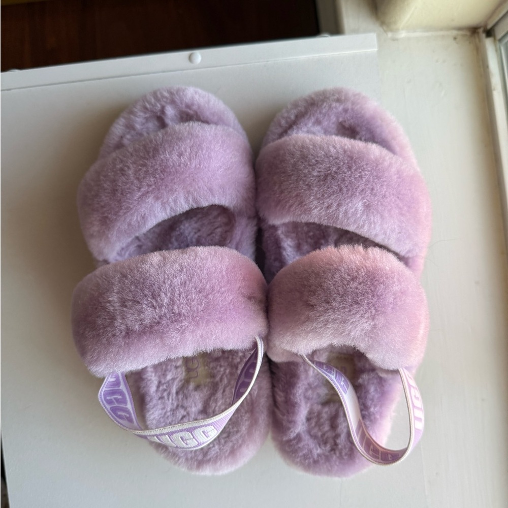 UGG Oh Yeah Cozy Lavender Fuzzy Slippers